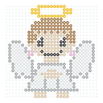 Wzór Aniołek z aureolą z koralików do prasowania, 29 × 29