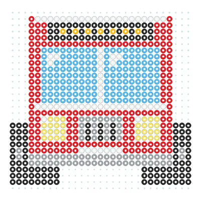Wzór Autobus miejski widziany z przodu z koralików do prasowania, 29 × 29