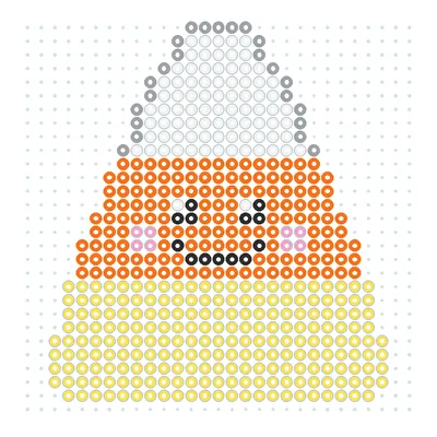 Wzór Candy corn w trzech kolorach z koralików do prasowania, 29 × 29