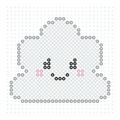 Wzór Chmurka kawaii z koralików do prasowania, 29 × 29