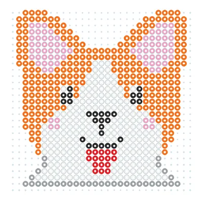 Wzór Corgi z wielkimi uszami z koralików do prasowania, 29 × 29