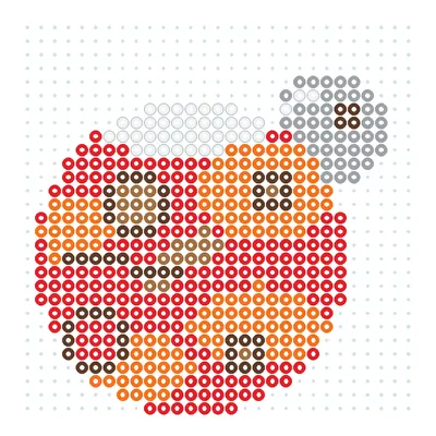 Wzór Czerwona planeta Mars z kraterami z koralików do prasowania, 29 × 29