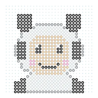 Wzór Dziecko w kostiumie pandy z koralików do prasowania, 29 × 29