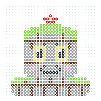 Wzór Golem z kamienia z koralików do prasowania, 29 × 29