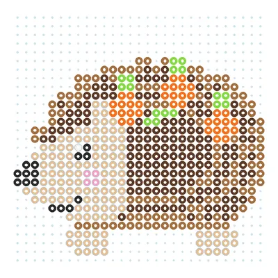 Wzór Jeż z mini dyniami na kolcach z koralików do prasowania, 29 × 29