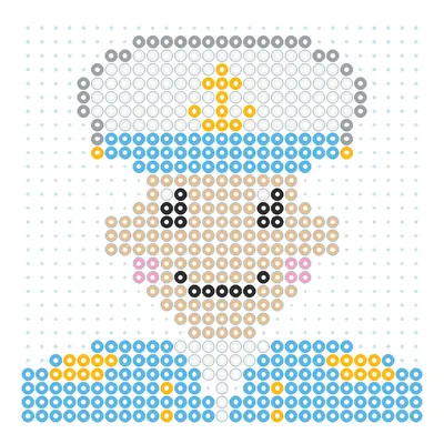 Wzór Kapitan statku w białej czapce z koralików do prasowania, 29 × 29