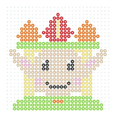 Wzór Król elfów w koronie z liści z koralików do prasowania, 29 × 29