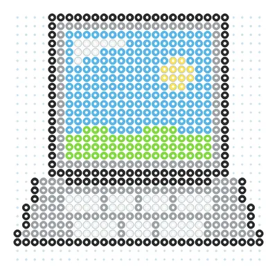 Wzór Laptop z otwartą pokrywą z koralików do prasowania, 29 × 29