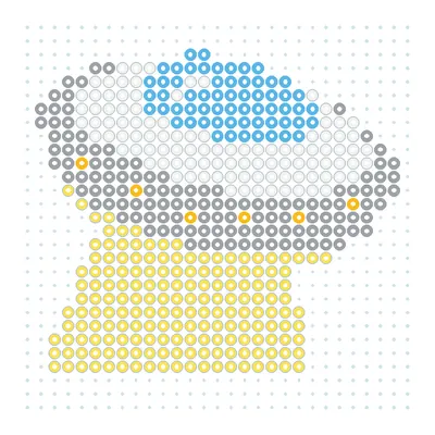 Wzór Latający spodek z koralików do prasowania, 29 × 29