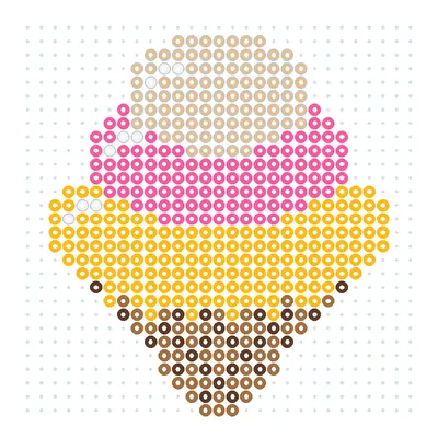 Wzór Lody w wafelku z koralików do prasowania, 29 × 29