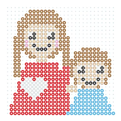 Wzór Mama z córeczką z koralików do prasowania, 29 × 29