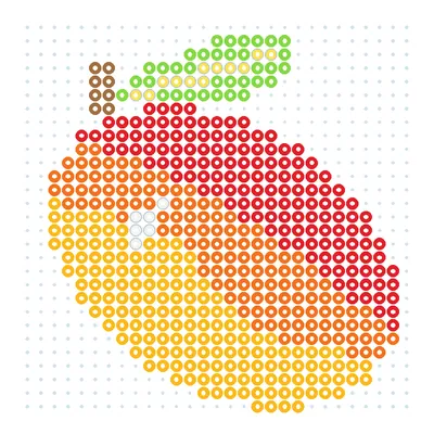 Wzór Mango o miękkiej skórce z koralików do prasowania, 29 × 29