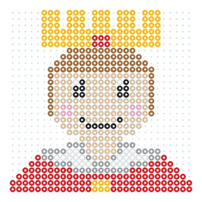 Wzór Monarcha z koroną z koralików do prasowania, 29 × 29