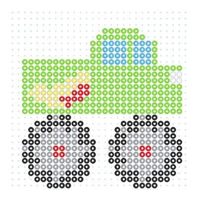 Wzór Monster truck z ogromnymi kołami z koralików do prasowania, 29 × 29