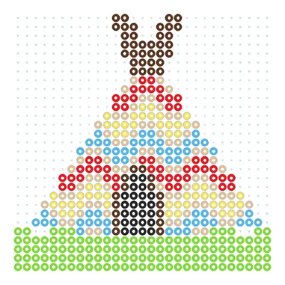 Wzór Namiot tipi w paski z koralików do prasowania, 29 × 29