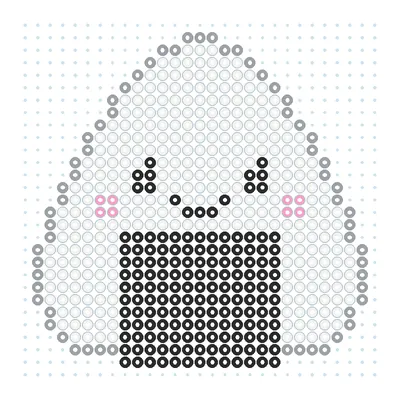 Wzór Onigiri kawaii z koralików do prasowania, 29 × 29