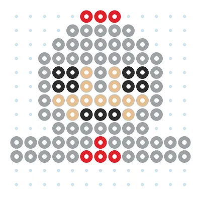 Wzór Pancerny bohater z koralików do prasowania, 13 × 13