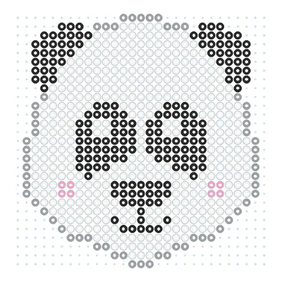 Wzór Panda olbrzymia z koralików do prasowania, 29 × 29