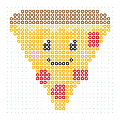 Wzór Pizza z uśmiechem z koralików do prasowania, 29 × 29
