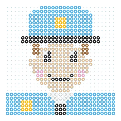 Wzór Policjant w niebieskiej czapce z koralików do prasowania, 29 × 29