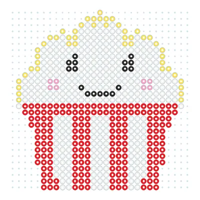 Wzór Popcorn kawaii w pudełku z koralików do prasowania, 29 × 29
