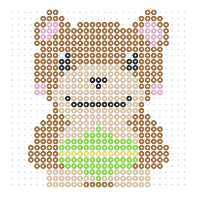 Wzór Quokka z uśmiechem z koralików do prasowania, 29 × 29