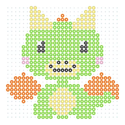 Wzór Smoczek chibi z małymi skrzydłami z koralików do prasowania, 29 × 29