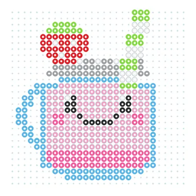 Wzór Smoothie truskawkowe w słoiku z rurką z koralików do prasowania, 29 × 29