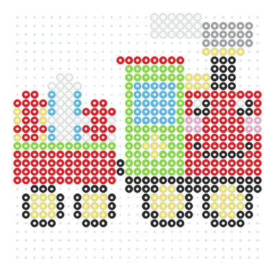 Wzór Świąteczny pociąg z prezentami z koralików do prasowania, 29 × 29