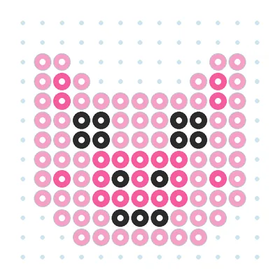 Wzór Świnka kawaii z koralików do prasowania, 13 × 13