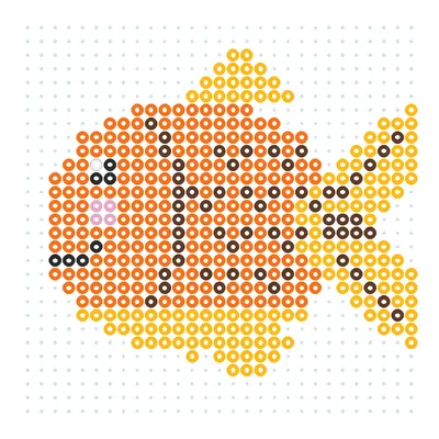 Wzór Taiyaki w kształcie rybki z koralików do prasowania, 29 × 29