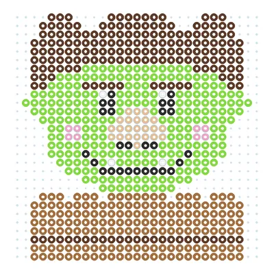 Wzór Troll z wielkim nosem z koralików do prasowania, 29 × 29