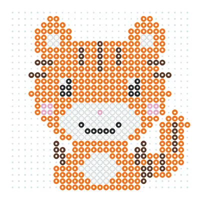 Wzór Tygrysek chibi z pręgami z koralików do prasowania, 29 × 29
