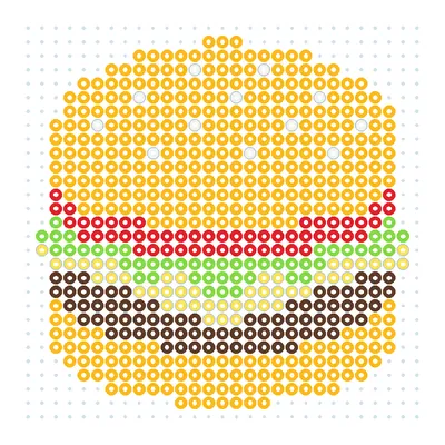 Wzór Wielki burger z koralików do prasowania, 29 × 29