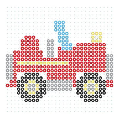 Wzór Zabytkowy kabriolet z dużymi kołami z koralików do prasowania, 29 × 29