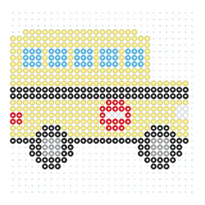 Wzór Żółty autobus szkolny z boku z koralików do prasowania, 29 × 29