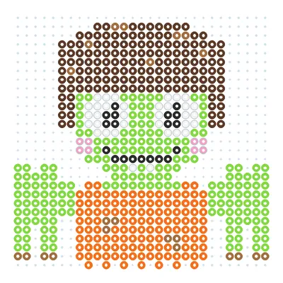 Wzór Zombie z wyciągniętymi rękami z koralików do prasowania, 29 × 29